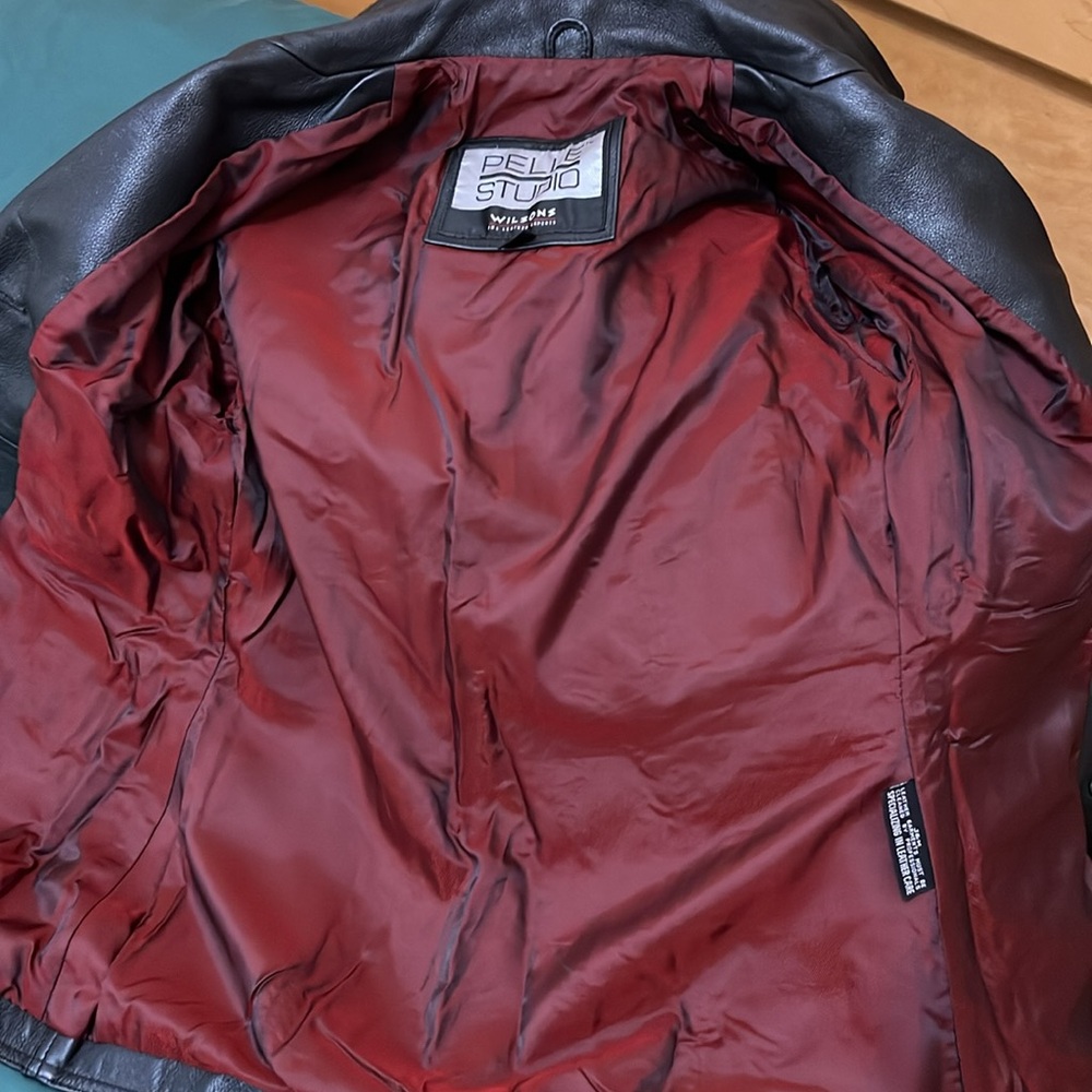 Vintage Wilsons Leather blazer womens small black leather jacket - Picture 4 of 5